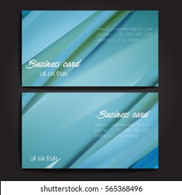 Stylish business cards with colorful stripes. Vector illustration. 5 x 9 cm size.