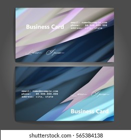 Stylish business cards with colorful stripes. Vector illustration. 5 x 9 cm size.