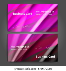 Stylish business cards with colorful stripes. Vector illustration. 5 x 9 cm size.