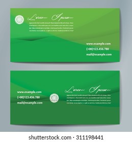 Stylish business cards with colorful wavy stripes. Vector illustrations. 5 x 9 cm size.