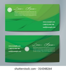 Stylish business cards with colorful wavy stripes. Vector illustrations. 5 x 9 cm size.