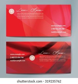Stylish business cards with colorful wavy stripes. Vector illustration. 5 x 9 cm size.