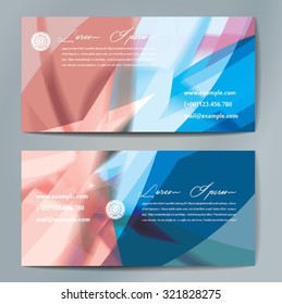 Stylish business cards with colorful wavy stripes. Vector illustration. 5 x 9 cm size.