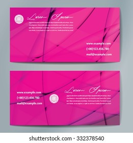 Stylish business cards with colorful wavy stripes. Vector illustration. 5 x 9 cm size.