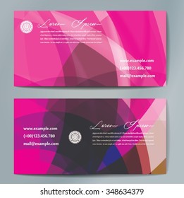 Stylish business cards with colorful wavy stripes. Vector illustration. 5 x 9 cm size.