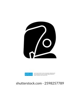 Stylish Business Icon Featuring a Profile Silhouette with Modern Lines and a Minimalist Design for Professional Themes