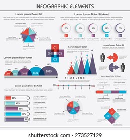 Stylish business infographic set like graphs, bars and arrows for corporate sector.