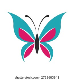 Elegante marca de logotipo de mariposa adecuada para productos de belleza de marca de moda y proyectos de identidad visual modernos