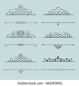 Stylish calligraphic design elements for design. Vector set