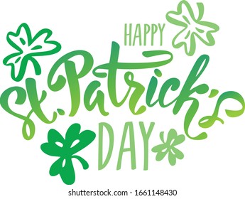 Stylish calligraphy of Happy St. Patrick's Day on white background. Can be used as greeting card design.