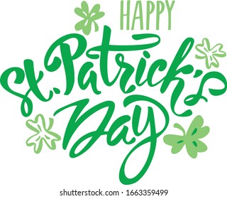 Stylish calligraphy of Happy St. Patrick's Day on white background. Can be used as greeting card design.