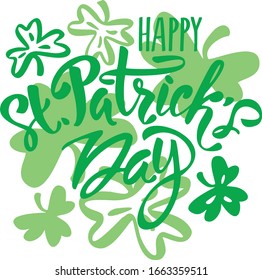 Stylish calligraphy of Happy St. Patrick's Day on white background. Can be used as greeting card design.