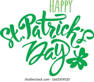  Stylish calligraphy of Happy St. Patrick's Day on white background. Can be used as greeting card design.