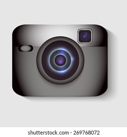 Stylish camera realistic vector illustration