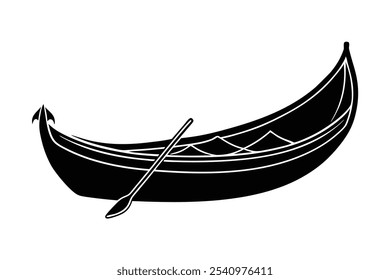 Vetor de silhueta de canoa elegante, perfeito para projetos ao ar livre e temáticos de aventura.






