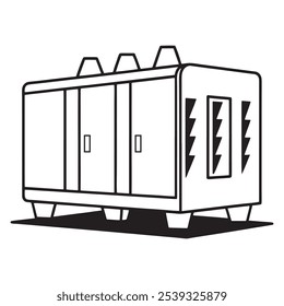 Stylish canopy covering electric generator illustration