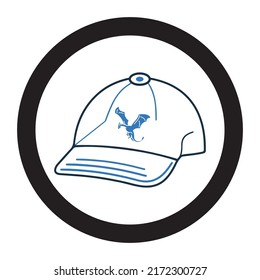Stylish cap or hat icon
