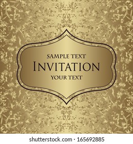 Stylish card with frame and grunge background. Original design                  