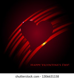 Stylish card Happy Valentine's Day with heart. Vector graphic layout