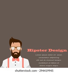 stylish card in hipster design for congratulations on a brown background. vector