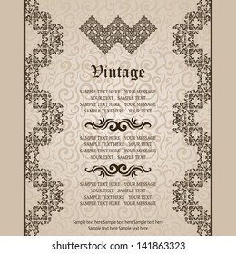 Stylish card with vintage pattern