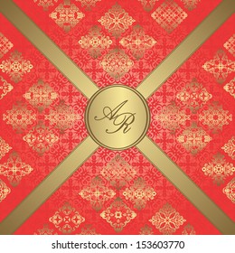 Stylish card with vintage pattern. Original design, Luxury style   