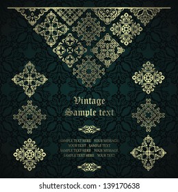 Stylish card with vintage pyramid