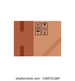 Stylish cardboard box. Convenient packaging for mail. Isolated on a white background