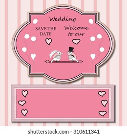 Stylish cards with decorative elements and flowers. Can be used for wedding invitations, birthday cards. Vintage design