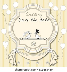 Stylish cards with decorative elements and flowers. Can be used for wedding invitations, birthday cards. Vintage design