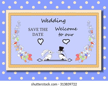 Stylish cards with decorative elements and flowers. Can be used for wedding invitations, birthday cards. Vintage design