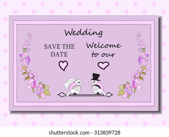 Stylish cards with decorative elements and flowers. Can be used for wedding invitations, birthday cards. Vintage design