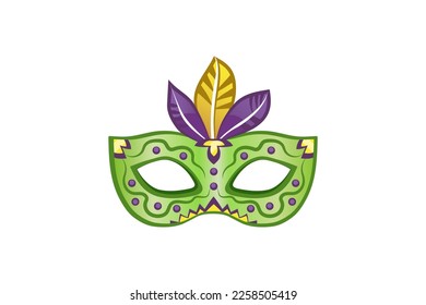 Stylish carnival mask on white background