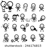 Stylish Cartoon character name Mr. Surly with upset anger facial expression showing actions and activity icon collection set, create by vector