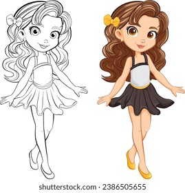 A stylish cartoon character ready for a party
