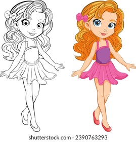 A stylish cartoon character ready for a party