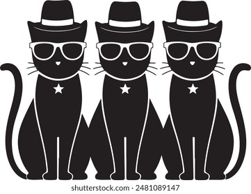 Ilustración elegante del Arte vectorial de la silueta del gato