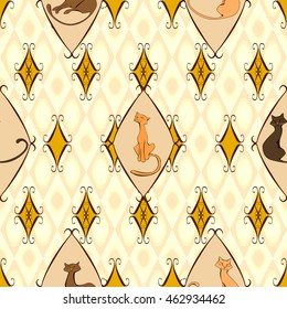 Stylish cats pattern.