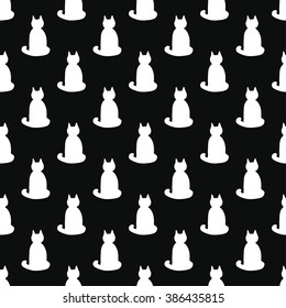 Stylish cats pattern. Vector illustration
