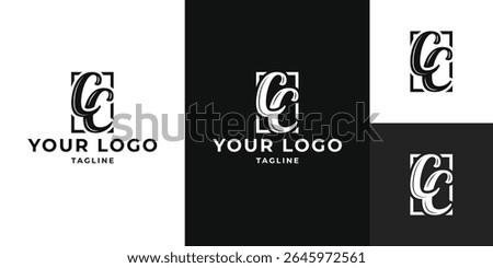 Stylish CC letter monogram logo design