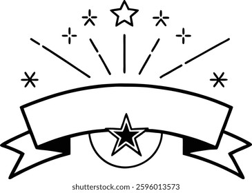 A stylish **celebration spark medallion silhouette illustration**, featuring a radiant burst of sparks in a circular design. Perfect for festive themes, awards, achievements, and decorative elements 