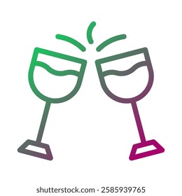 Stylish Celebration, Toasting Wine Glasses Icon