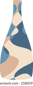 Stylish ceramic vase with an abstract blue and beige pattern adds a touch of modern art to home decor, creating a unique and visually appealing centerpiece