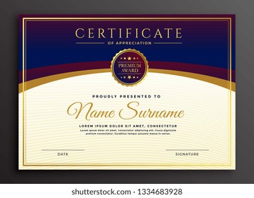 stylish certificate design professional template