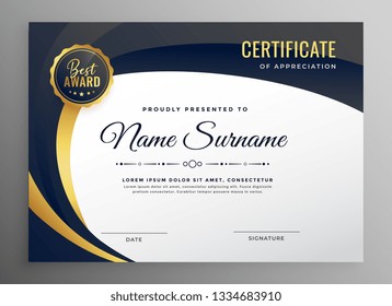 stylish certificate template in luxury style