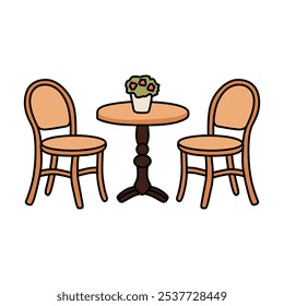 Stylish Chairs and Coffee Table Clip Art Collection