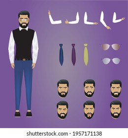 stylish and charismatic figure , handsome man , 