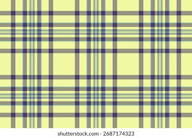 Um padrão xadrez elegante em amarelo pastel com acentos azuis e violetas. Versátil para moda, têxteis ou fundos digitais. Evoca a elegância clássica.