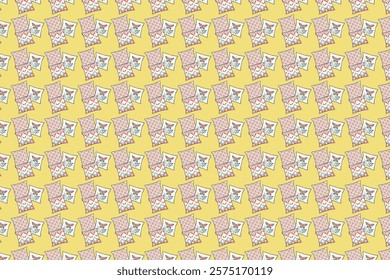 Stylish Checkered Pattern for Textile or Digital Use,Seamless Plaid Texture in Soft Yellow and Teal