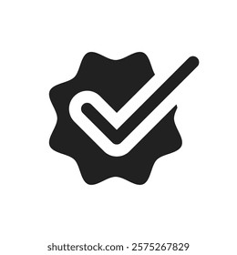 Stylish checkmark silhouette symbolizes approval, validation, and acceptance. Ideal for graphic design projects, it conveys trust, confirmation, and assurance, enhancing visual appeal